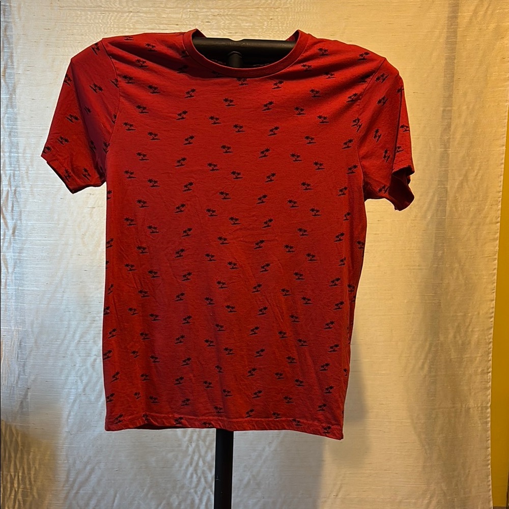 Denim & Flower Red Short Sleeve Tee Vibrant Pattern